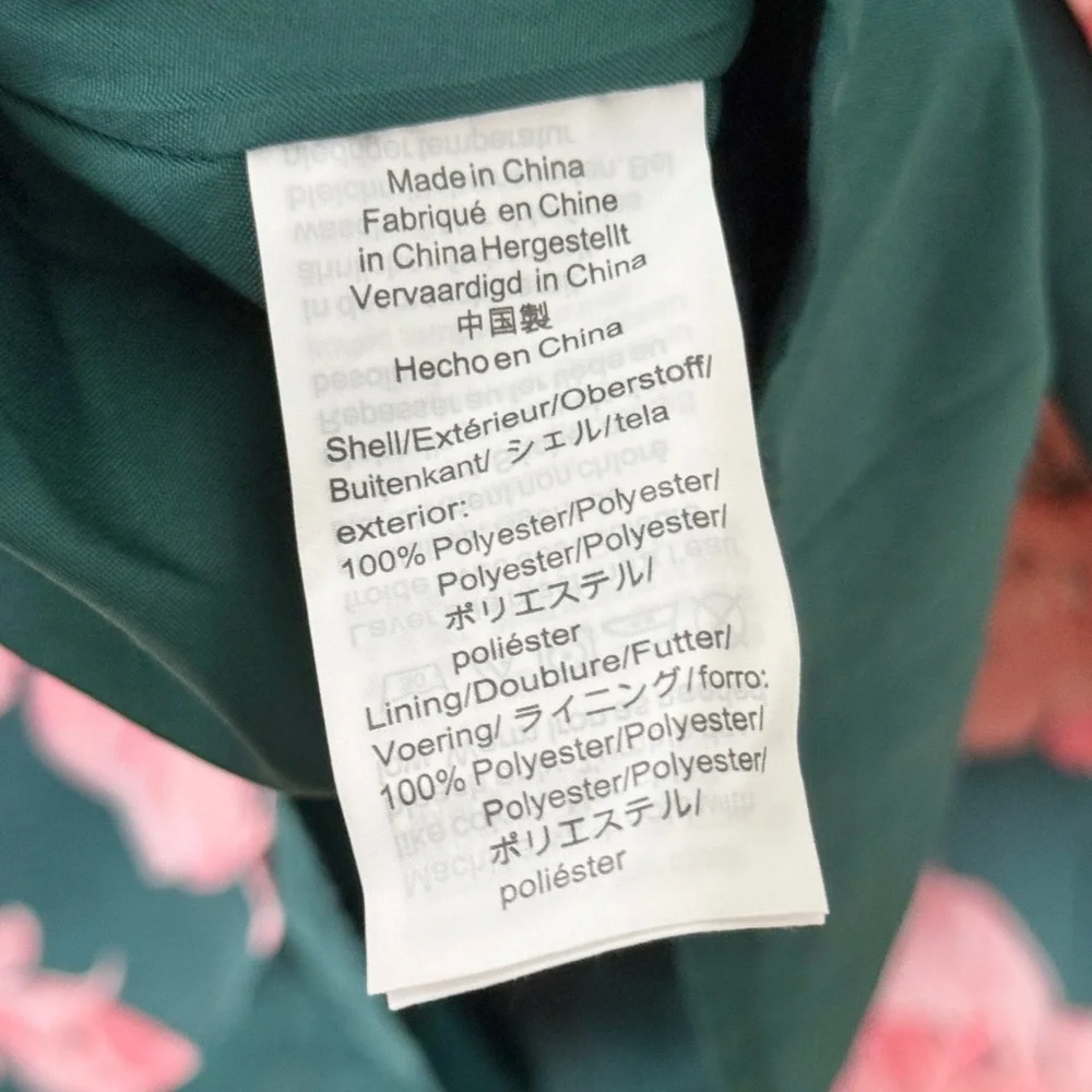 J. Crew Mercantile Floral‎ Printed Tie Shoulder Mini Dress Green Pink Size 8
